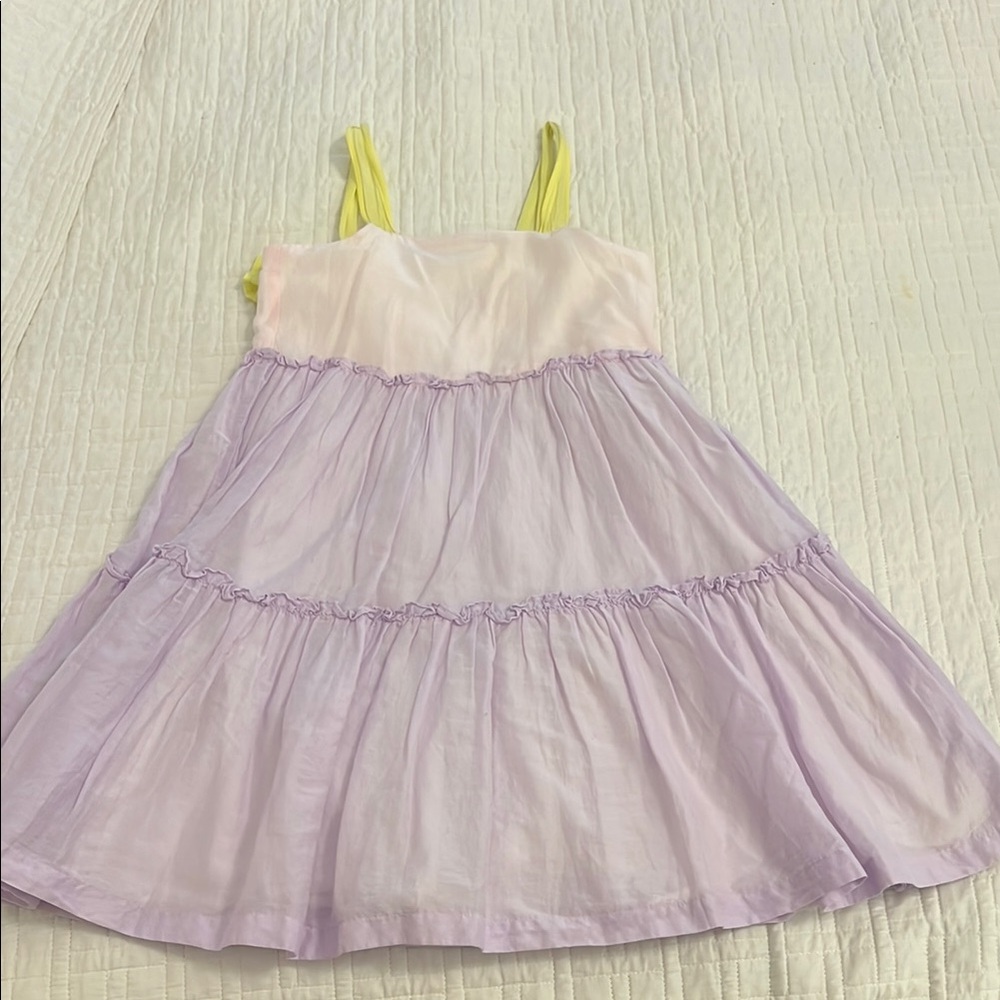 Il Gufo Purple and Pink Sundress with Spaghetti Straps